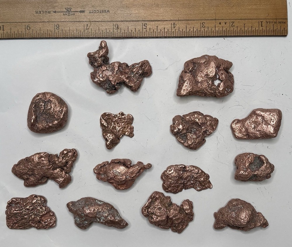 Native Upper Michigan Native Keweenaw Solid Copper Specimen Nuggets 2 Pound Lot