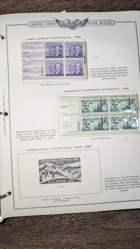 Stamps The American Plate Block Album & The All American Stamp Album 1958 Read**