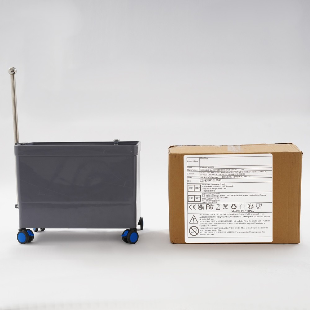 Floor Mop Sink with Wheels Multi-Functional Retractable Handrail for Bathroom
