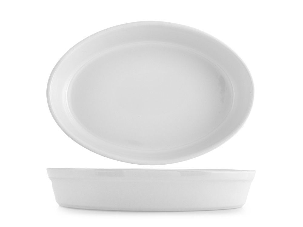 White Oval Ceramic Baking Dish 34.5X24X6 Cm