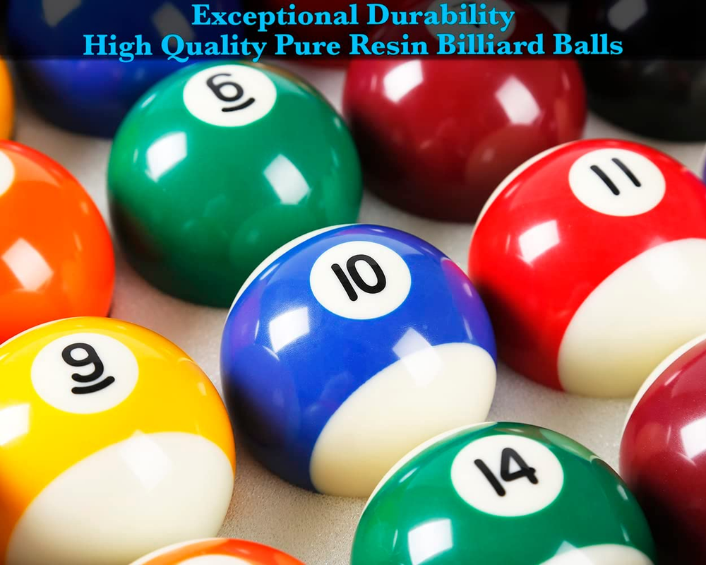 Billiard Pool Balls with Triangle Ball Rack Cue Chalks Pool Table Accessories