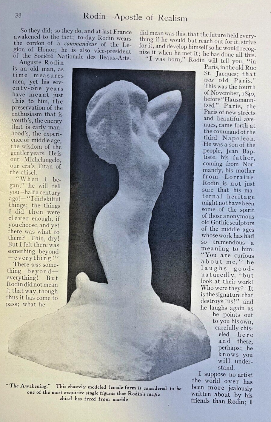 1911 Auguste Rodin Illustrated Book Edition Used Free Shipping