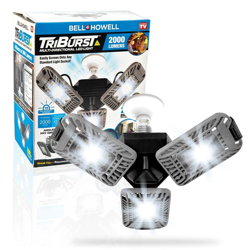 Bell + Howell TriBurst 2000 Lumens Multi-Directional LED 3 Panel Ceiling Light
