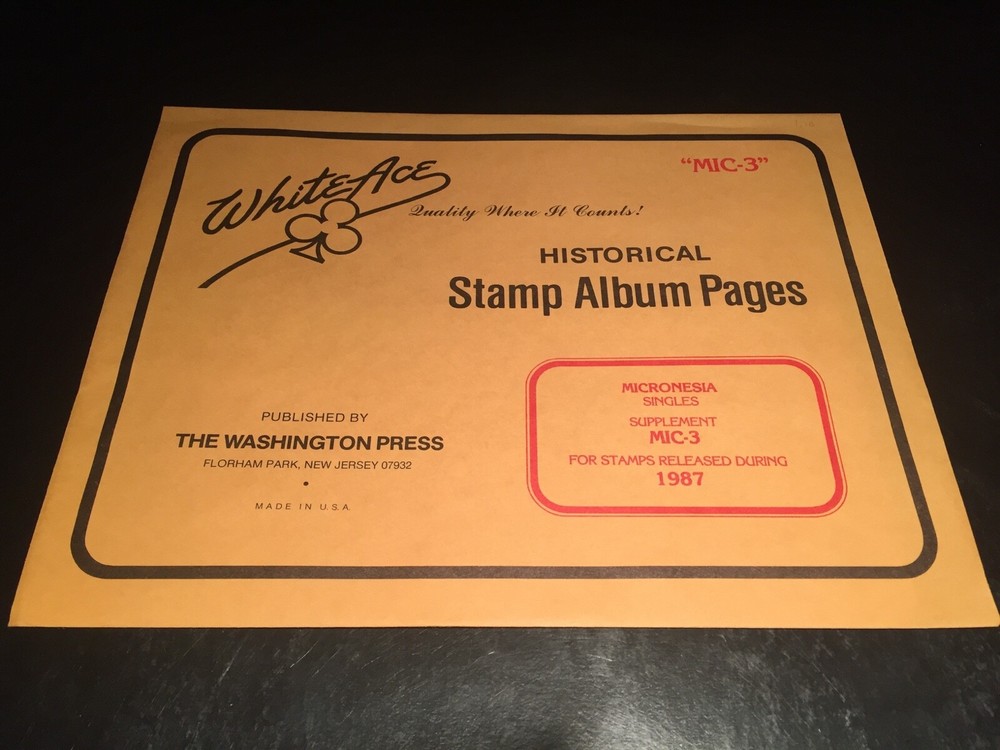 New White Ace Stamp Album Supplement Pages Micronesia - MIC-3 - 1987