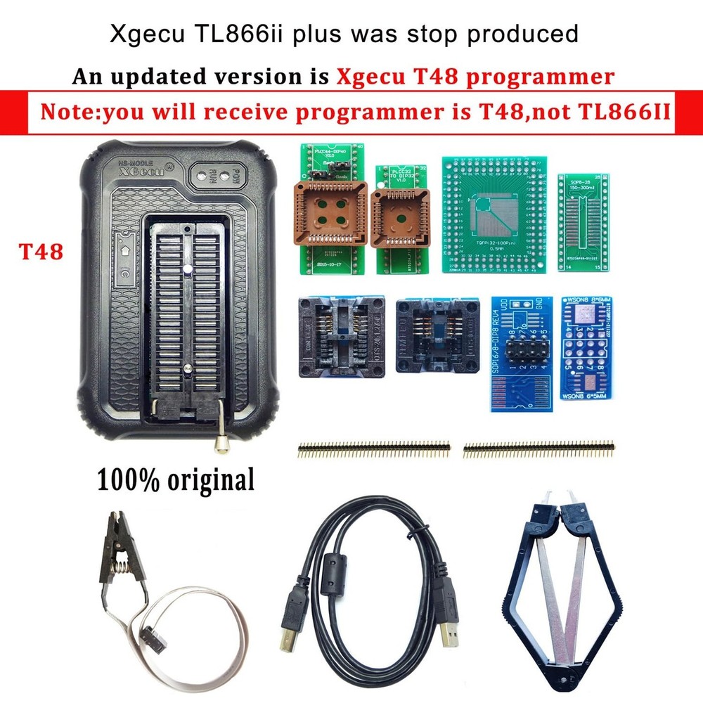 T48 Programmer 8 Adapters Compatible with XGecu T48 USB EPROM Flash BIOS Chip...