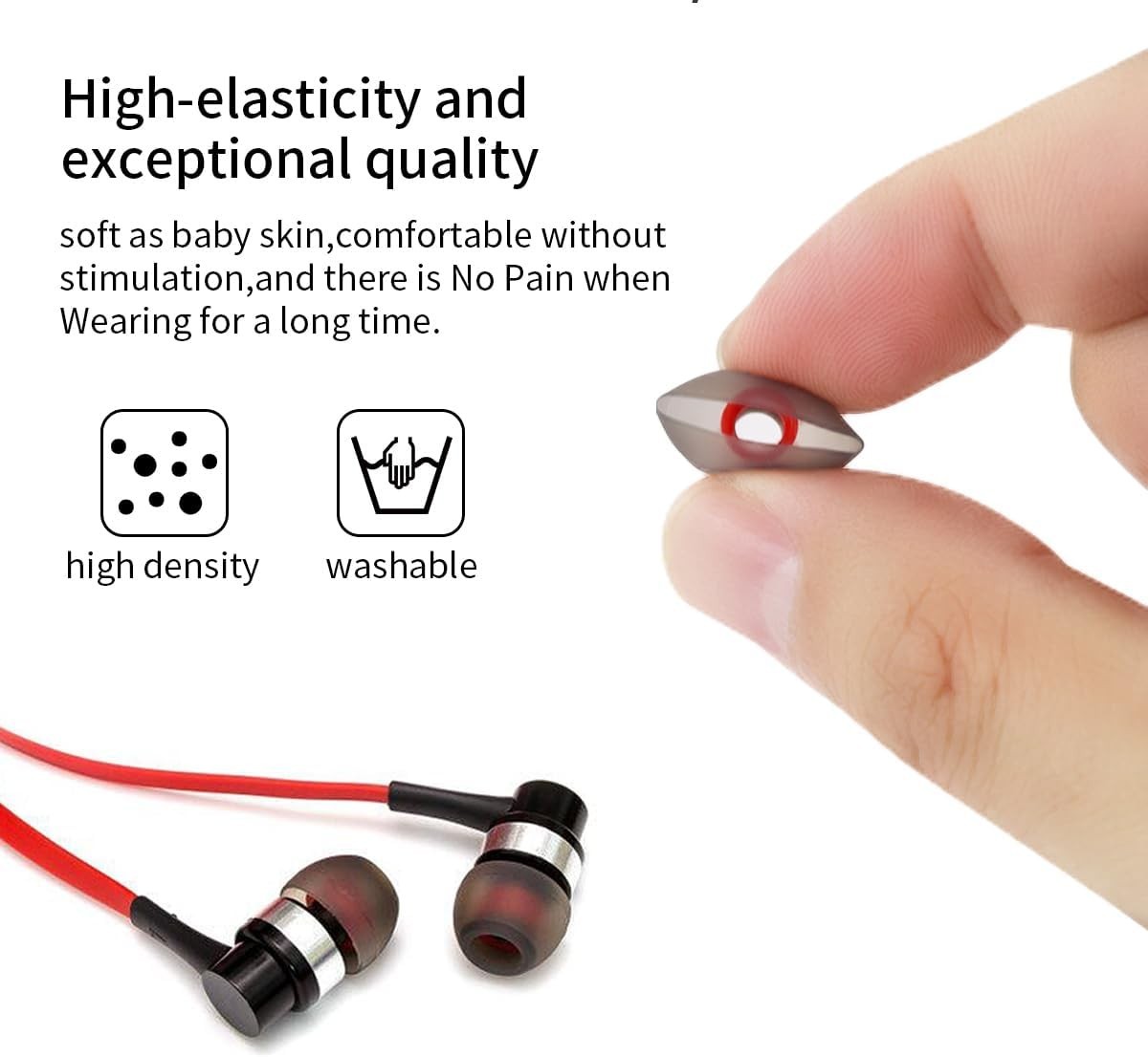 60PCS Earbuds Replacement Tips Silicone, Ear Bud Replacement Pieces Silicone, So