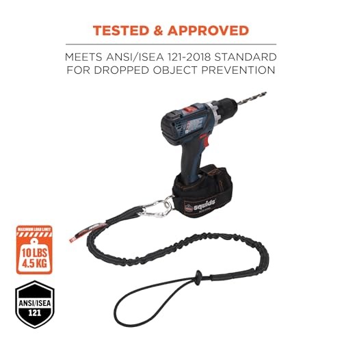 Squids 3100EXT Tool Lanyard with Single Carabiner and Adjustable Loop Black