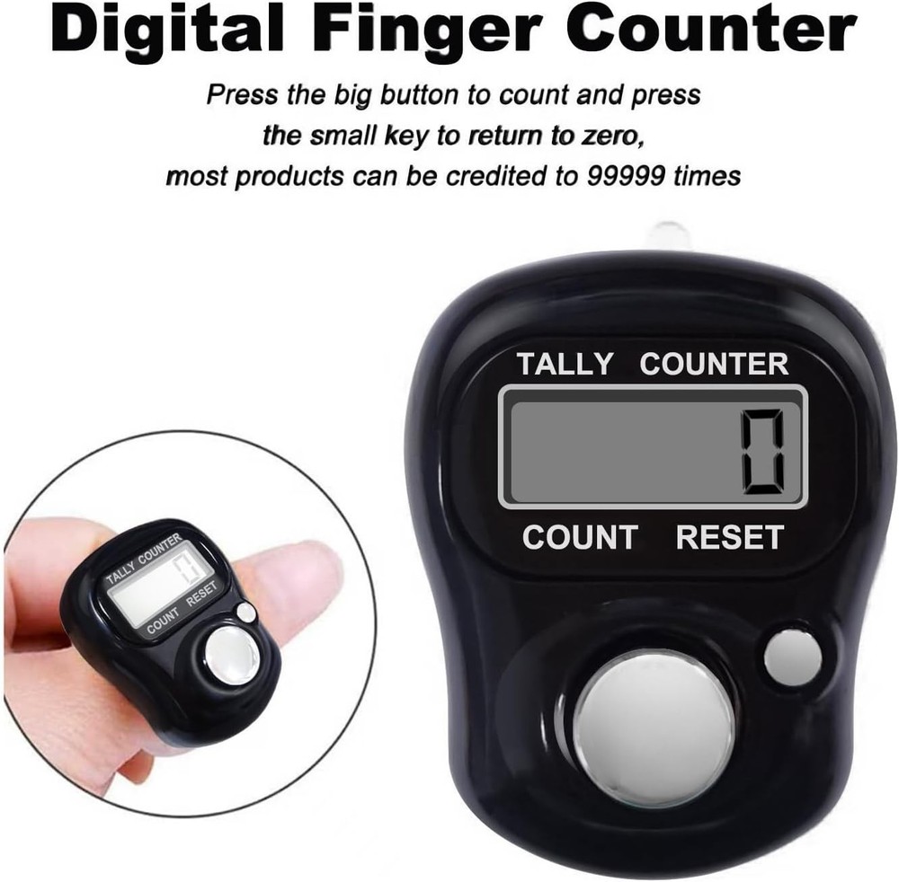 Compact 4-Pack Electronic Finger Count Clicker for Efficient Tracking & Counting