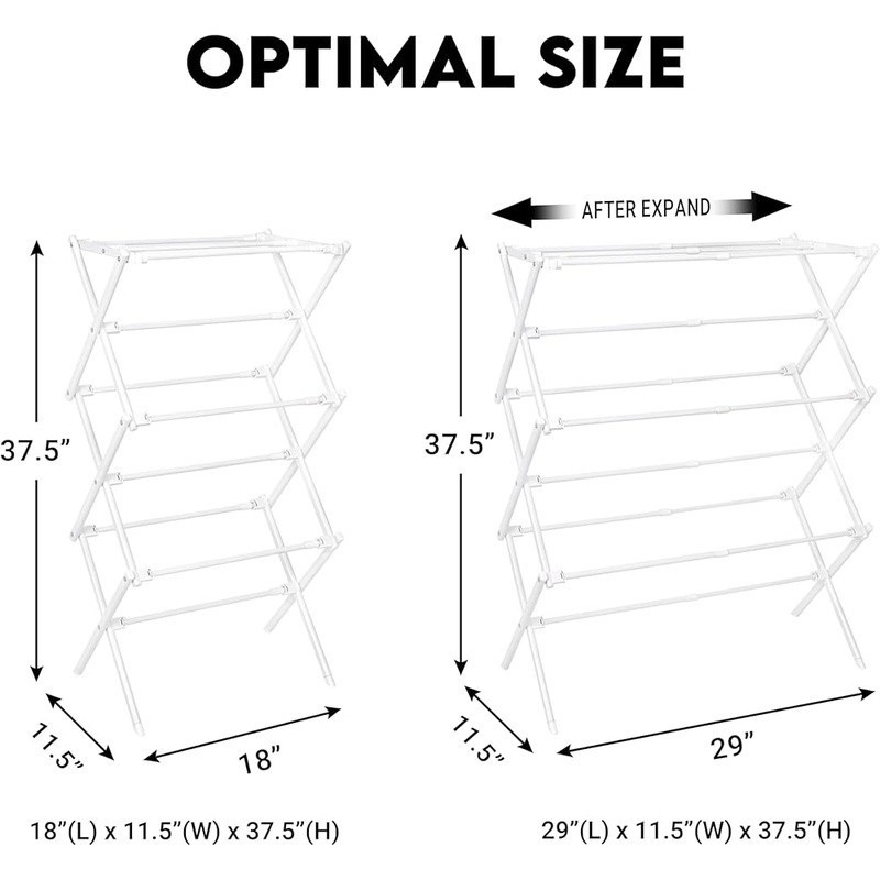 Portable Foldable Laundry Drying Rack Space Saving Indoor Clothes Stand Durable