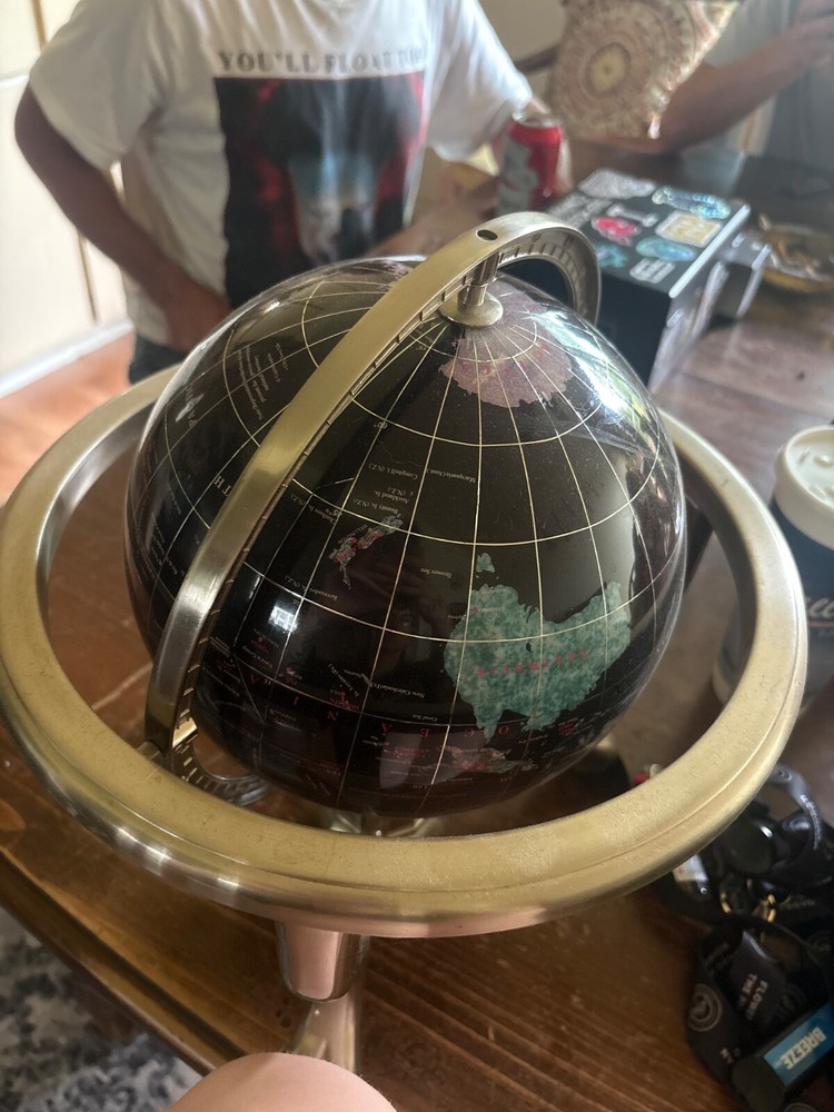 small globe on a stand with compass!