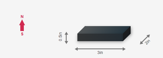 Ferrite (Ceramic) Block Magnet - 3" x 2" x 1/2"