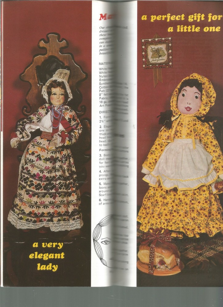 Character Dolls Patterns Pinch & Sew Stocking Faces Soft Sculpture E37