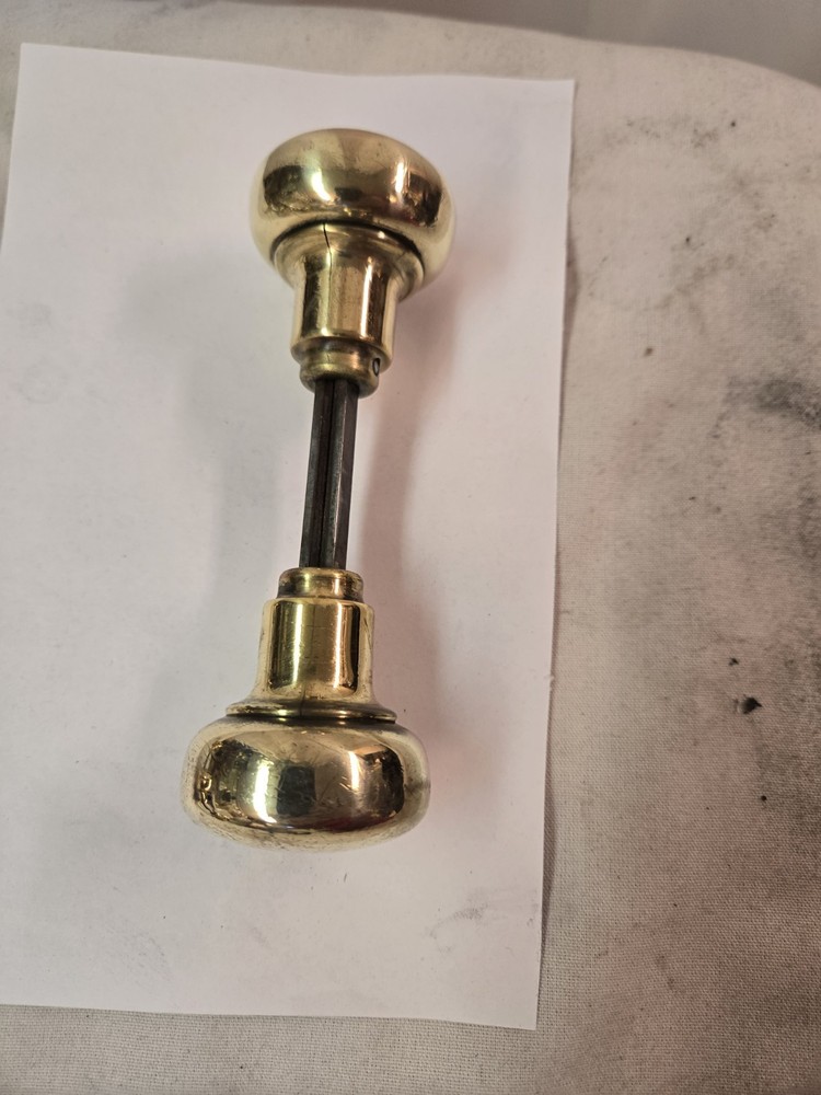 Vintage 1 Pair Brass Door Knobs  Polished