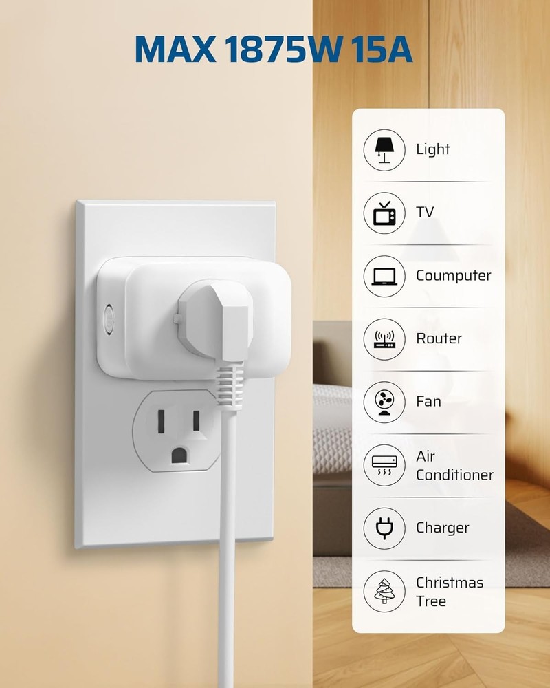 2 Pack Remote Control Outlet Plug, 15A Wireless Light Switch for Appliances