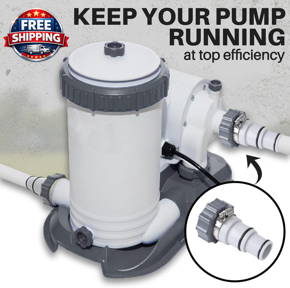 (2-Pack) Replacement Threaded to Clamp Style Hose Adapter for Intex Pool Sets wi