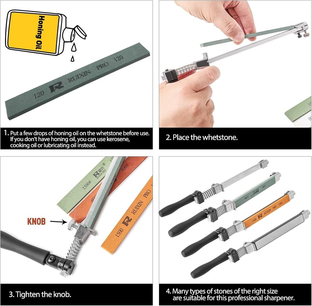 RUIXIN PRO RX-008: Safe & Durable Knife Sharpener with 10 Whetstones
