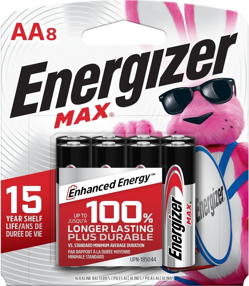 Energizer MAX AA Batteries (8 Pack), Double A Alkaline Batteries