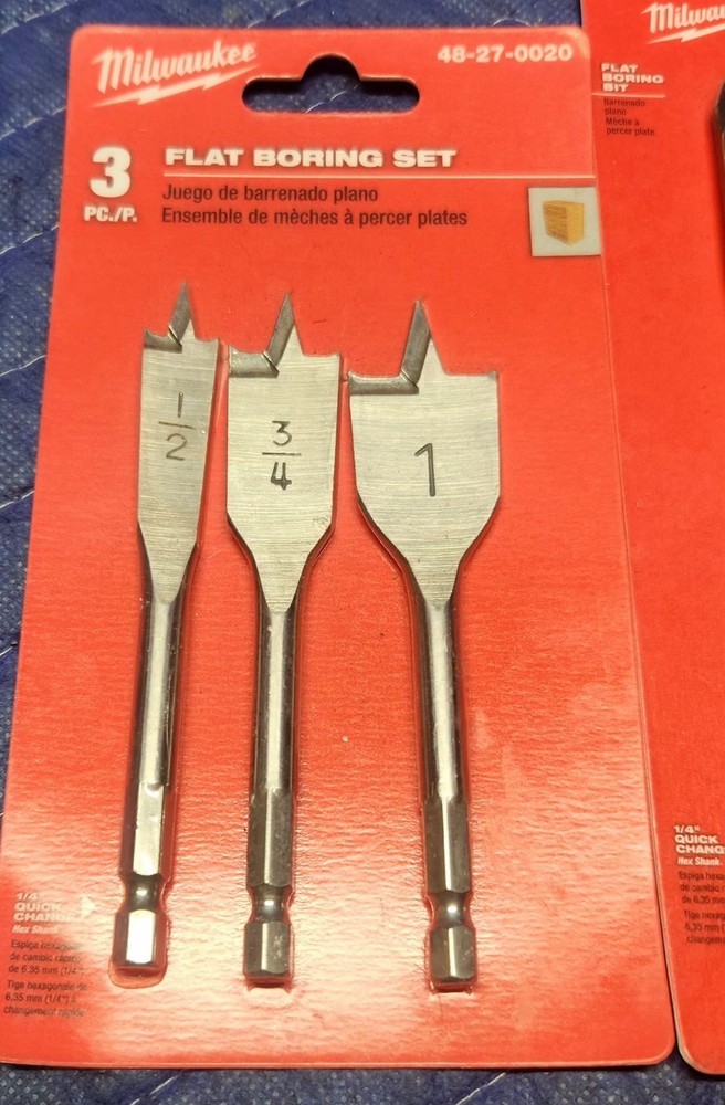 Milwaukee Flat Boring Bits