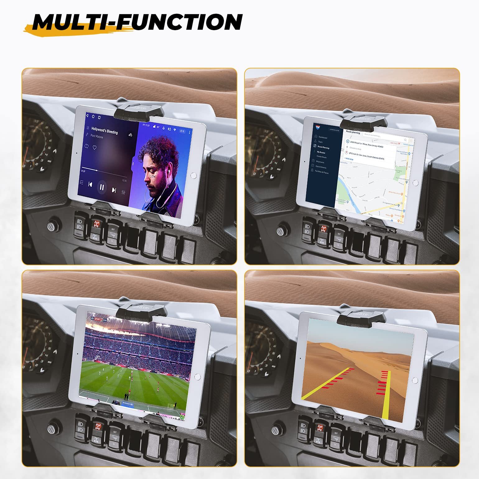 Electronic Tablet Device Holder GPS Mount for Polaris RZR XP 1000 Turbo 2019-23