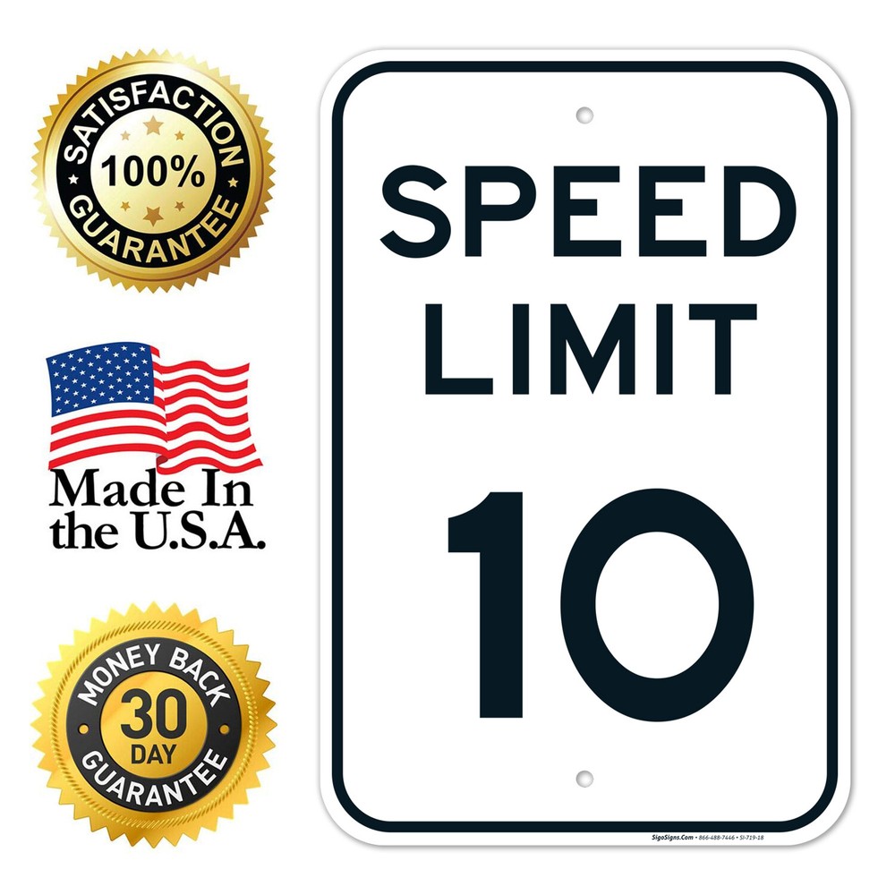 Speed Limit 10 MPH Sign,