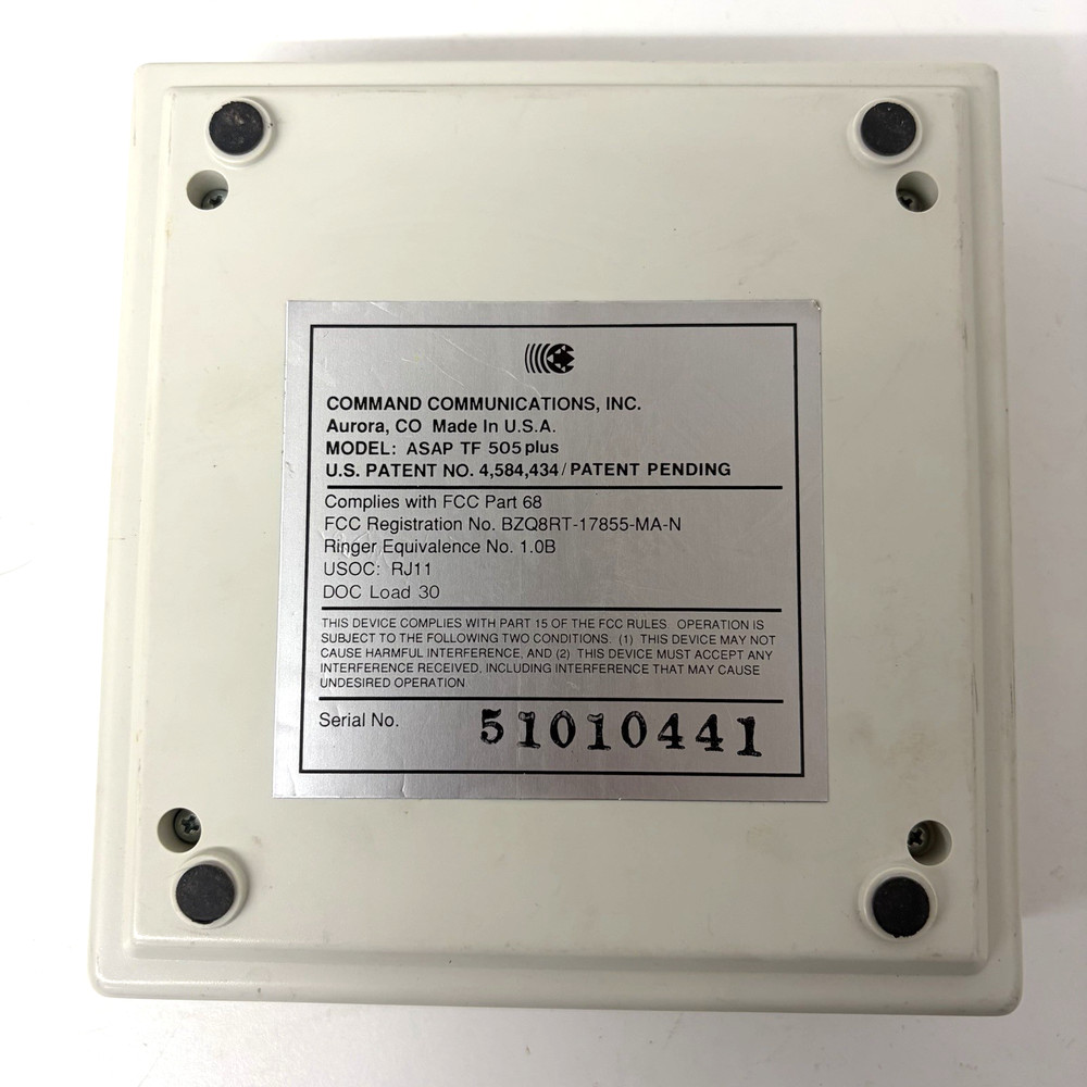 Command Communications ASAP TF 505 Plus Automatic Switching & Processing