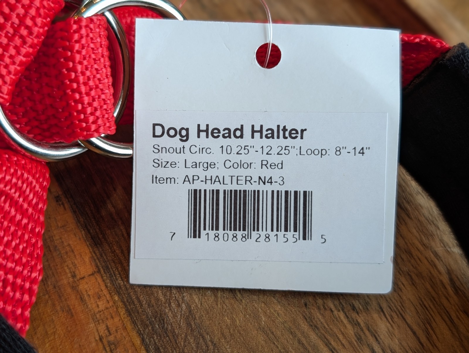 Set of 2 Dog Head Collar Halter Red 6 Sizes (L: 10.25"-12.25" Snout)