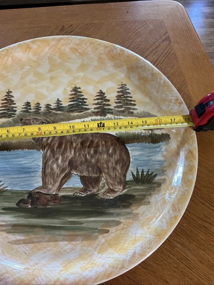 Very Large Serving Plater Brown Bear 18 Across