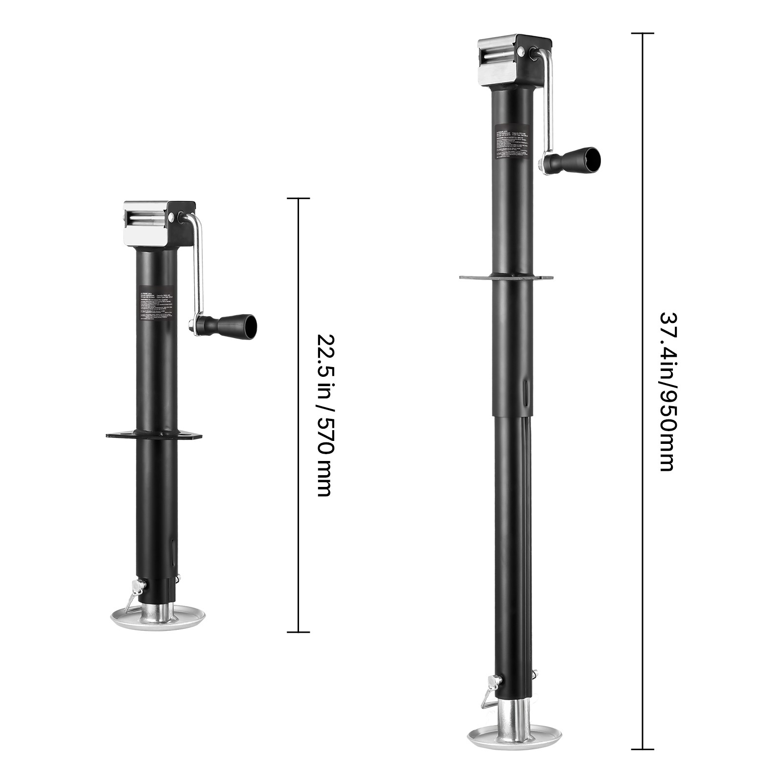 A Frame Trailer Jack Bolt on Trailer Tongue Jack 5000 lbs 15-inch Travel
