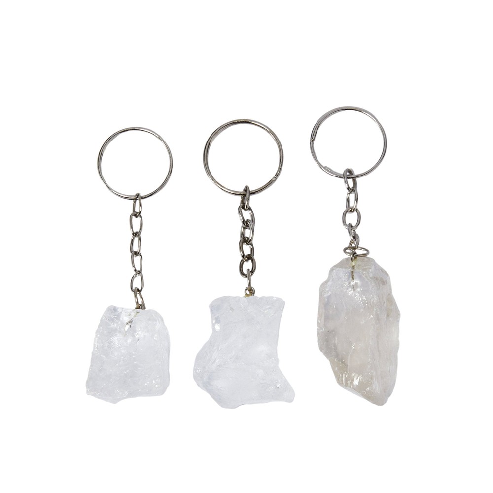 Clear Quartz Crystal Keychain by New Moon Beginnings