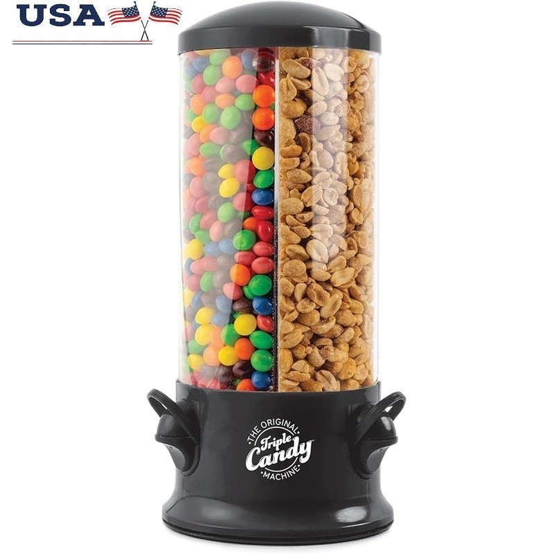 Three Compartment Snack Dispenser Easy Use 360 Degree Rotating Vending Machine