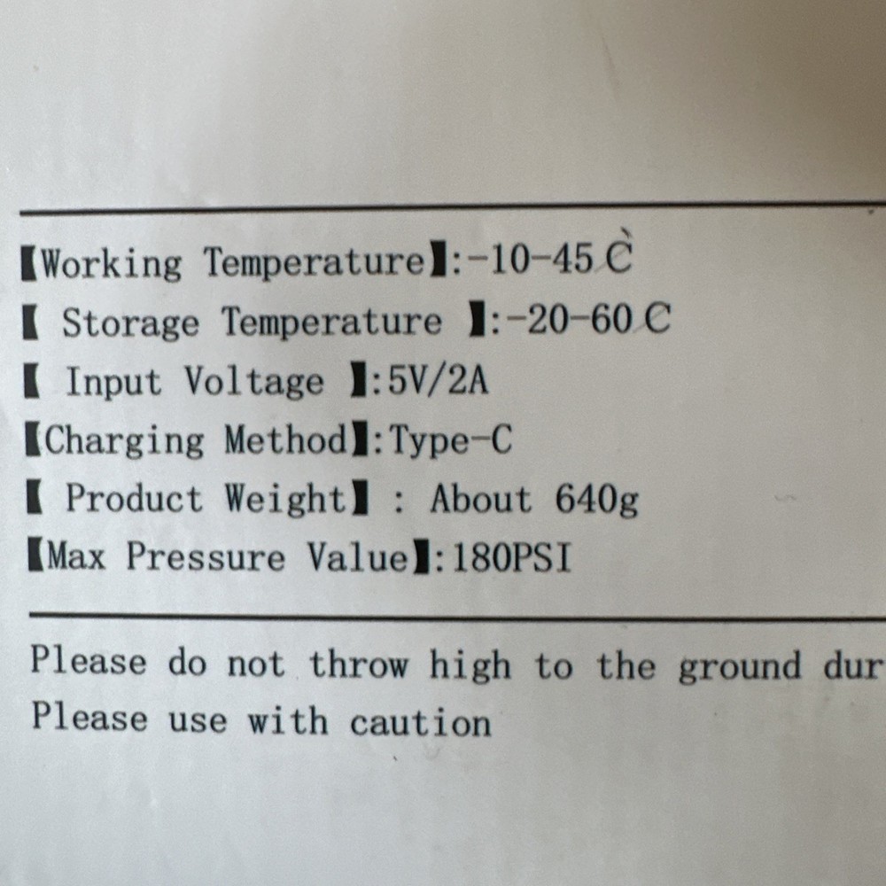 Wireless Inflatable Pump Multifunction Portable Powerful Black 180 PSI Device