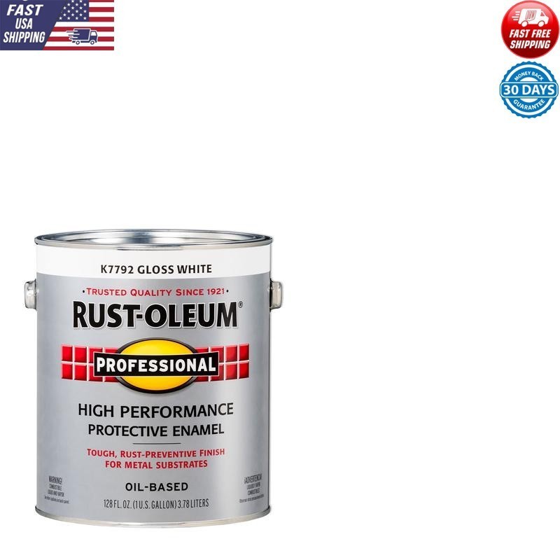 White Rust-Oleum Pro High Performance Gloss DTM Alkyd Protective Enamel Paint