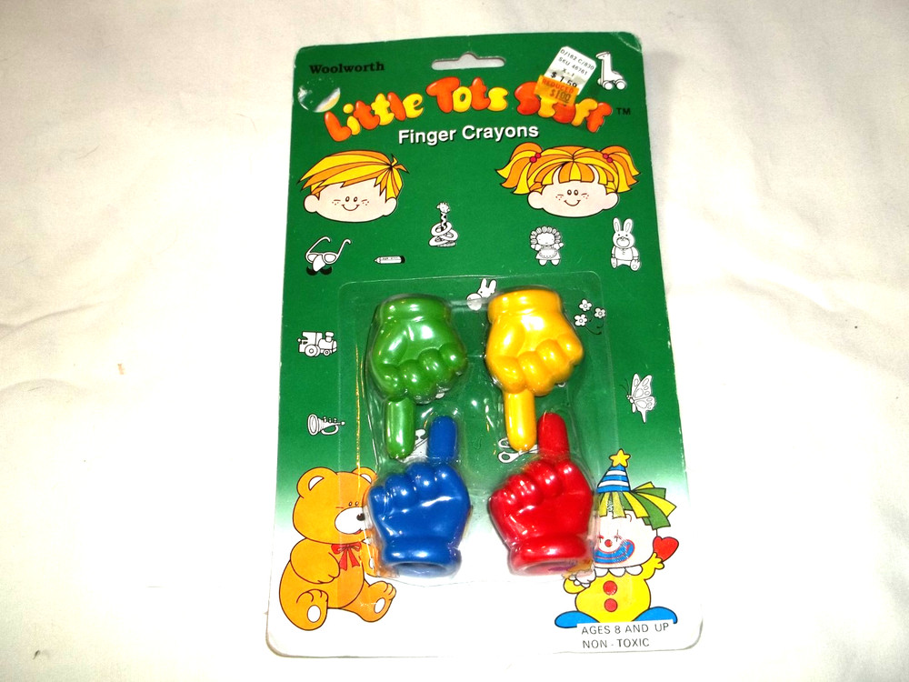 VTG Woolworth Little Tots Stuff Finger Crayons NIP