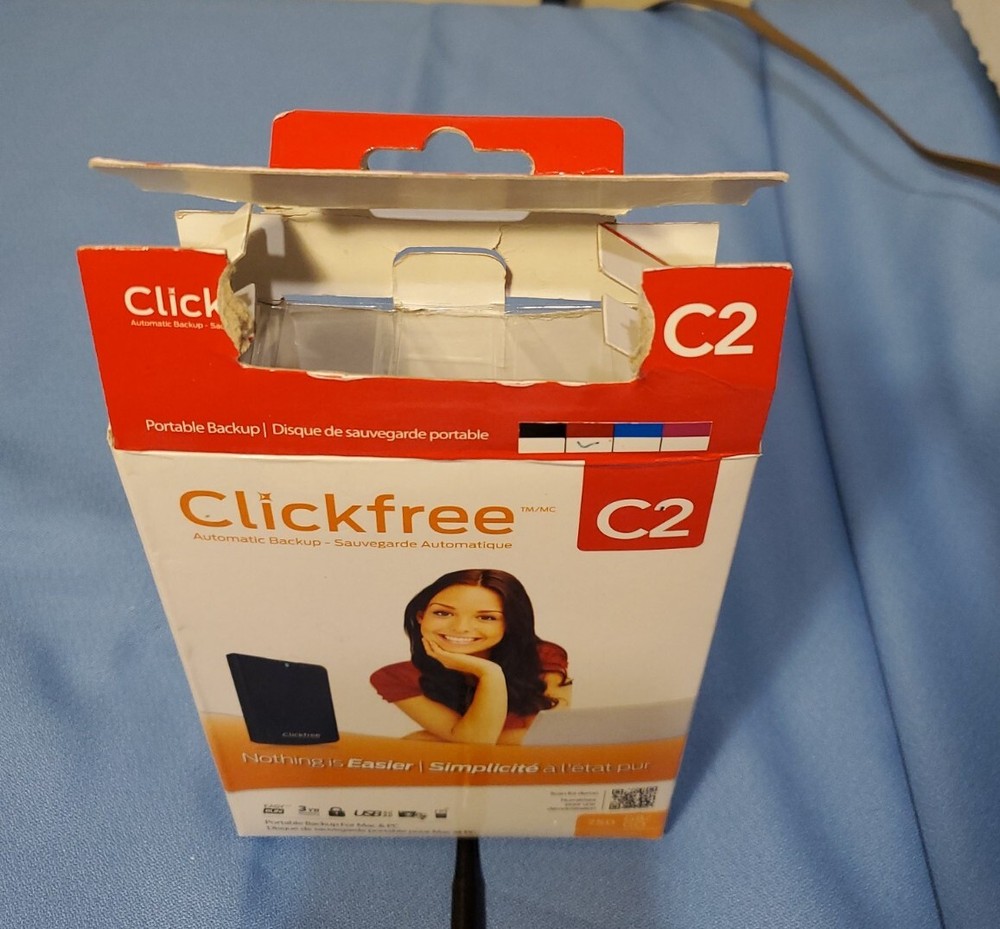 New Clickfree 750GB Automatic Backup C2 Mac PC Multiple Computers needs Cord