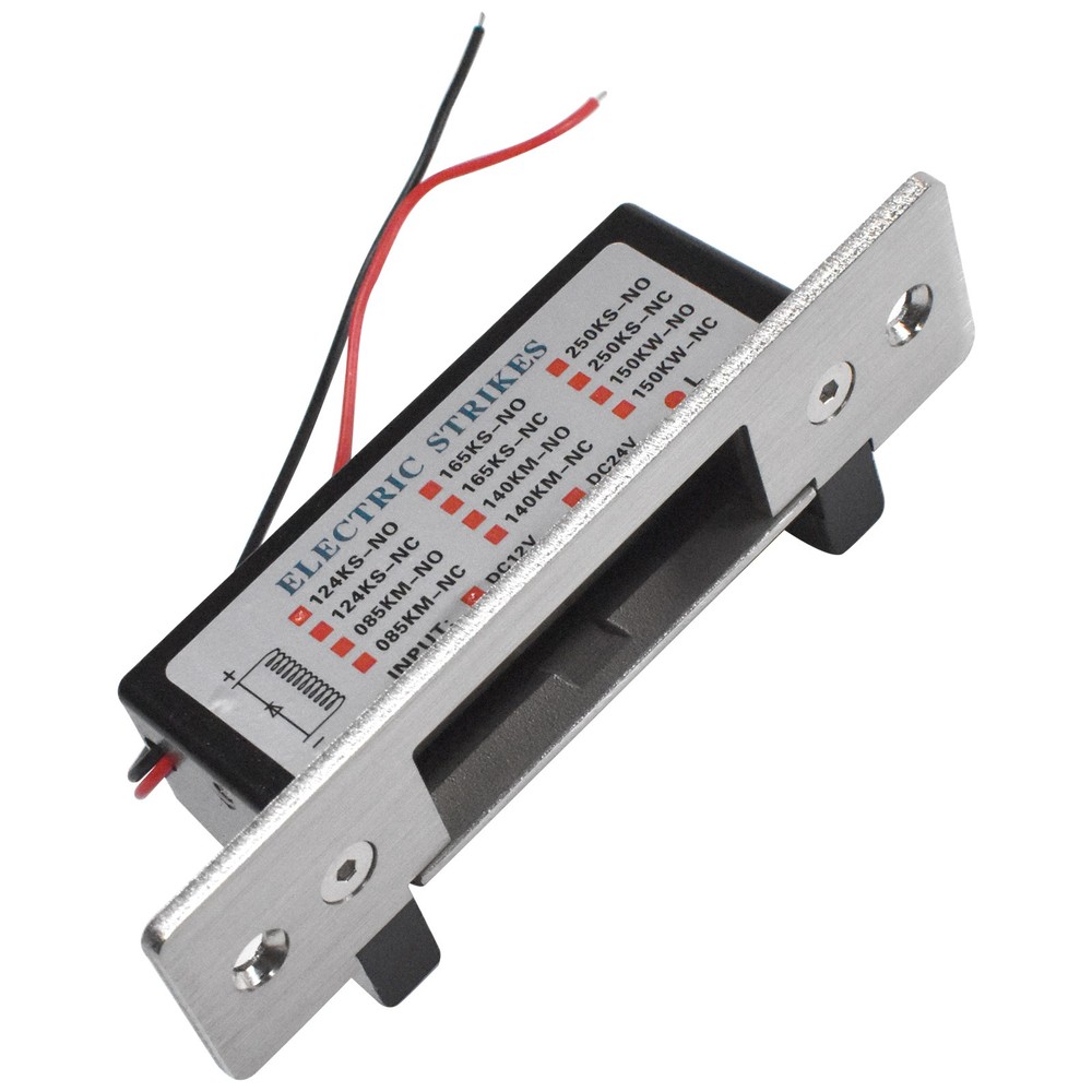 12VDC Fail-Secure/Fail-Safe Adjustable Electric Door Strike Lock - Black