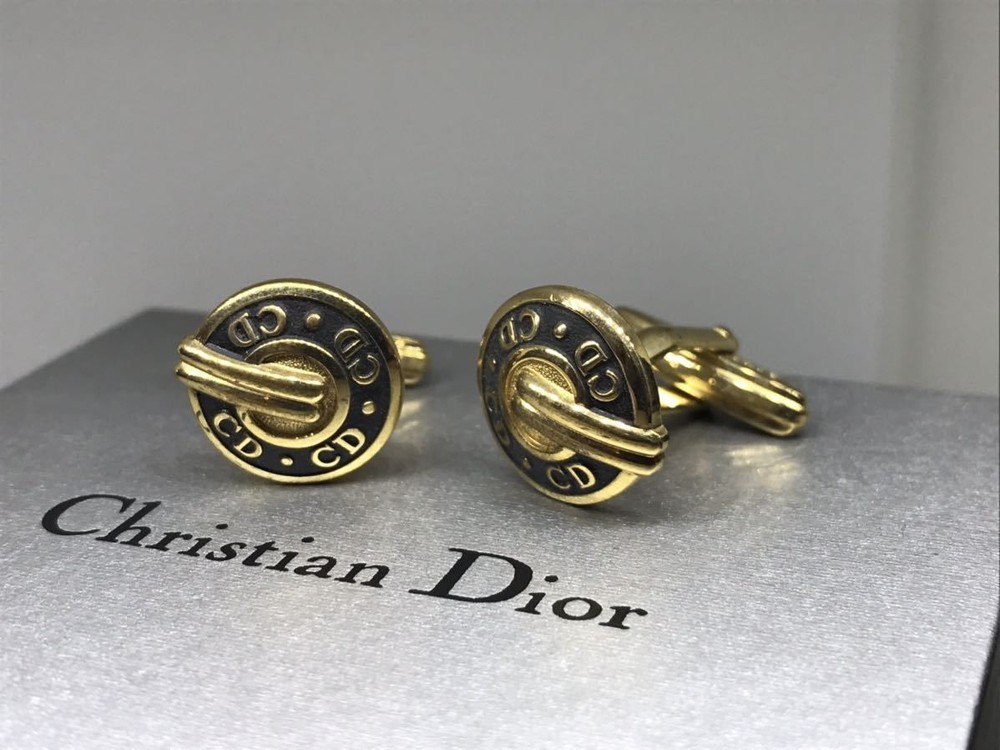 Dior Cd Oval Black Gold Cufflinks