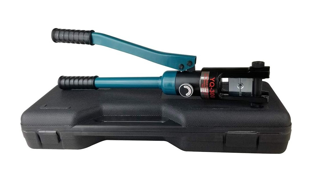 Prensa hidráulica industrial para terminales de cable 16T, 9 AWG-600 MCM con 13