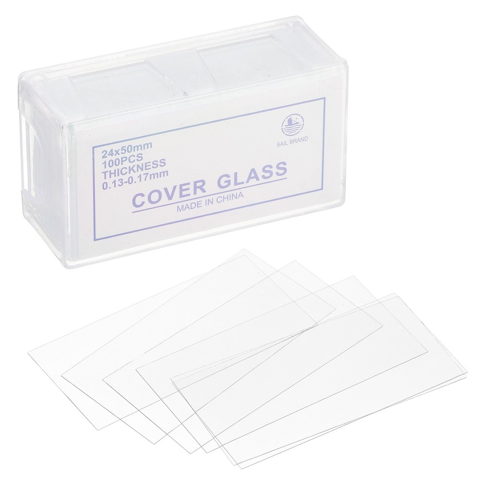 100pcs Cover Slips for Microscope Slides, 24x50mm Microscope Cover Rectangle
