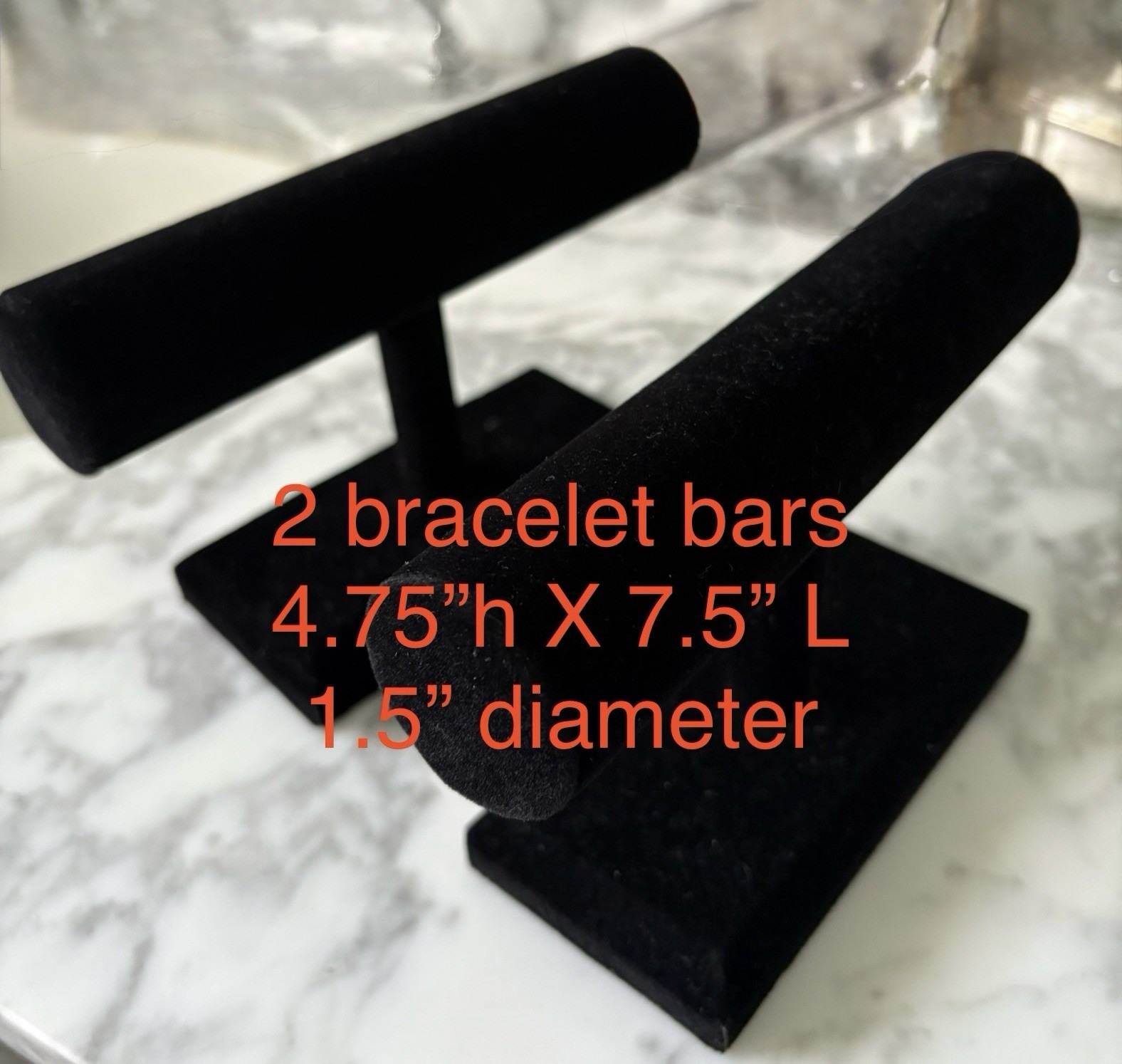 Black Velvet Bracelet Display Bars 2 Styles 4 Pcs Total Excellent