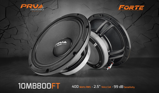 2x PRV Audio 10" Mid Bass Midrange Speaker 800 Watts Max Forte Series 10MB800FT