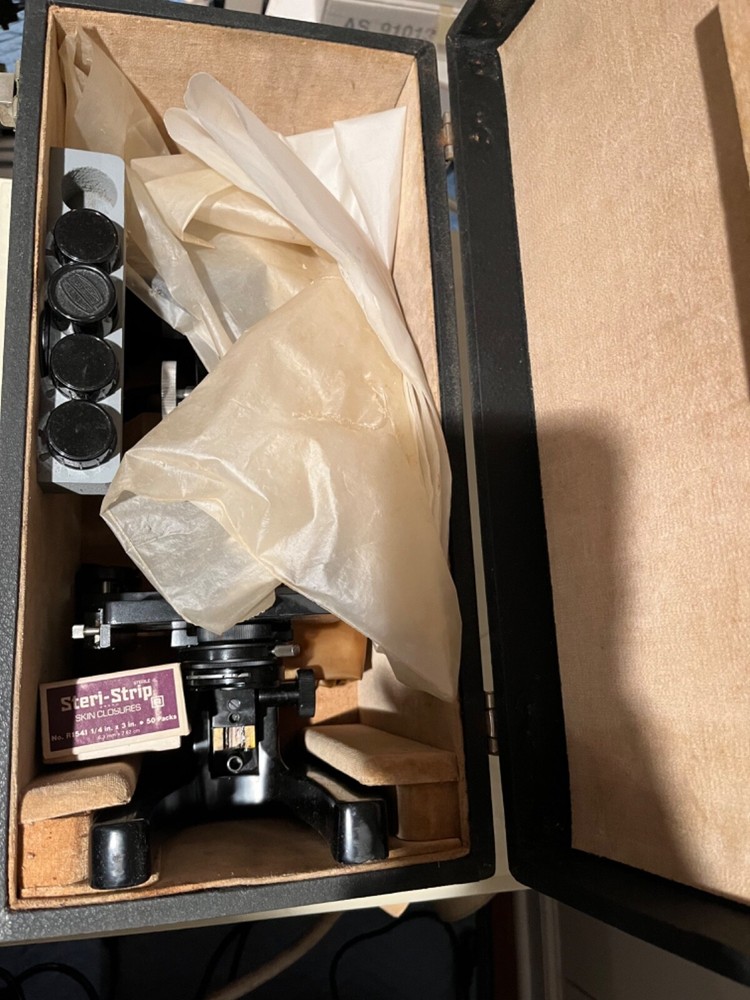 Vintage Graf Afsco 58-6523 Microscope with Light in Case