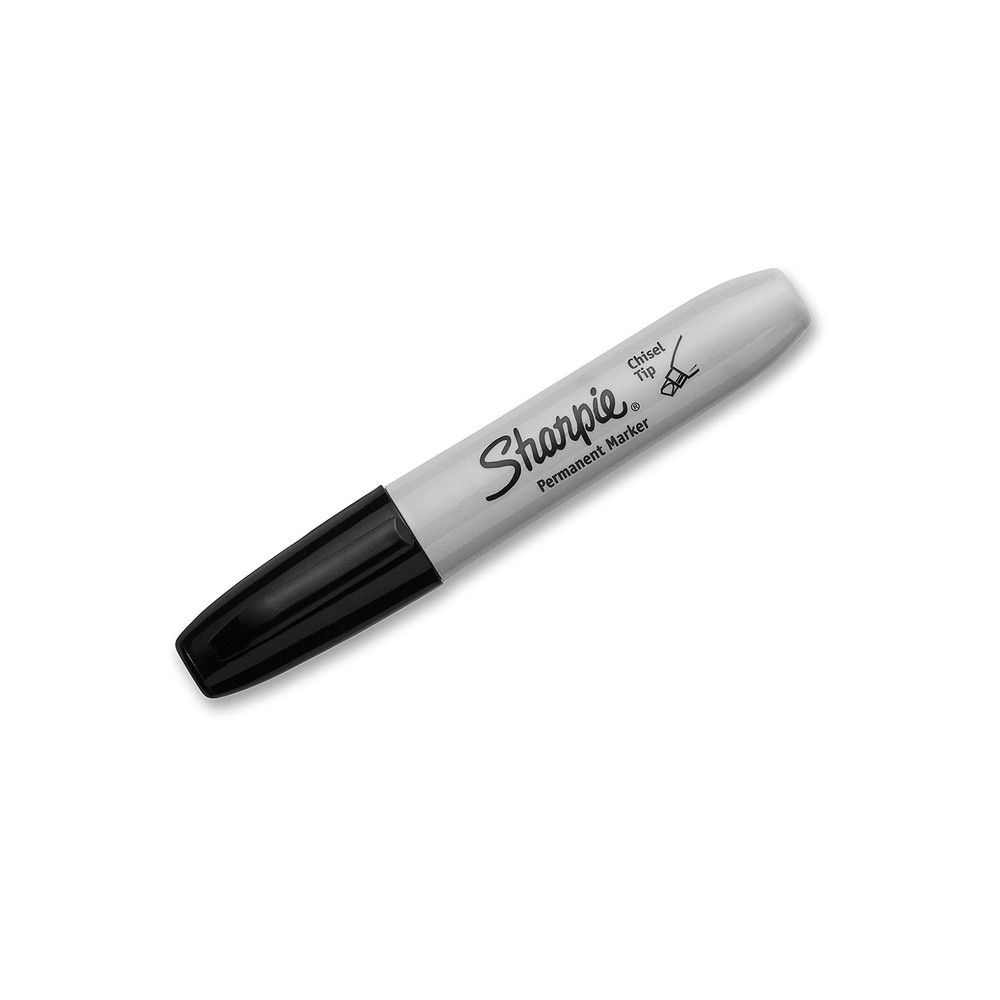 Sharpie Permanent Markers, Chisel Tip, Black, 4 Count
