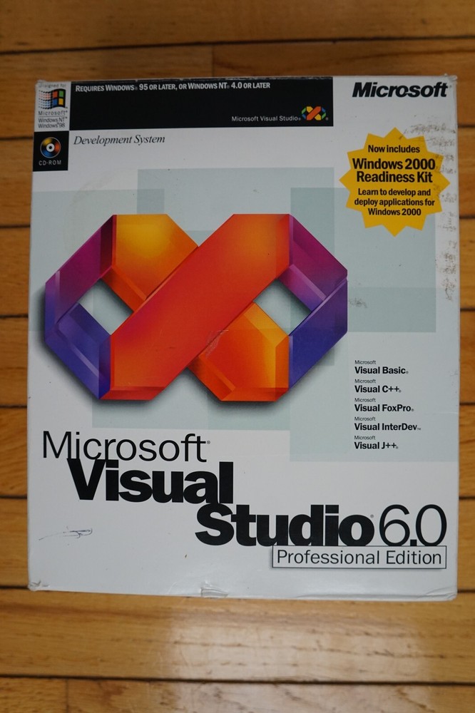 NEW Microsoft Visual Studio Professional 6.0 PRO 6 Basic C Foxpro 659-00390 Full