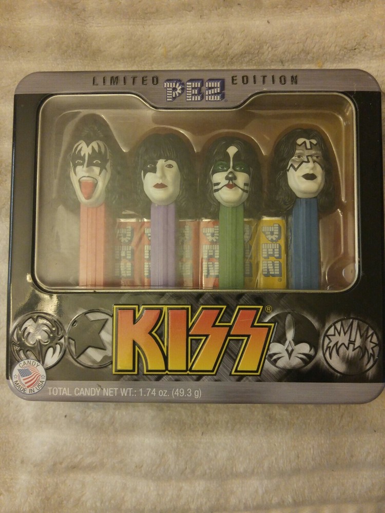 PEZ "KISS" Limited Edition 2012 TIN - 4 - PEZ DISPENSERS W/CANDY