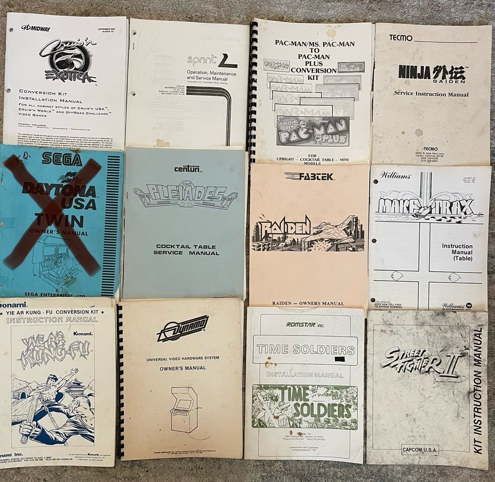 Arcade Operator/Service Manuals - Many To Choose From (PLEASE READ DESCRIPTION)