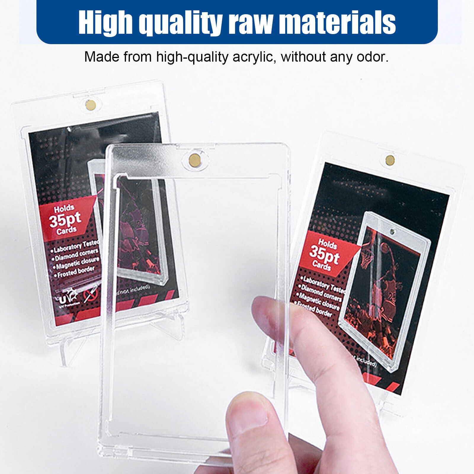 30 Pack Magnetic Trading Sports Card Holders 35pt One-Touch Hard UV Protection