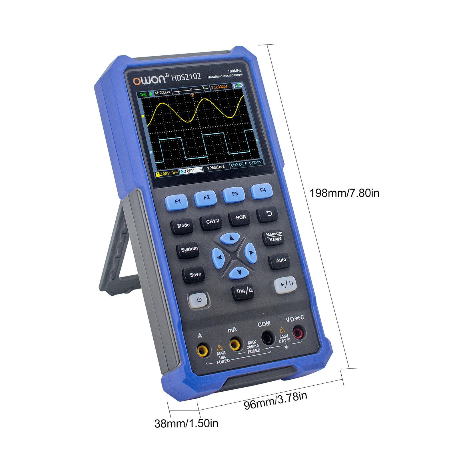 Owon HDS2102/2202 Series Digital Oscilloscope 100MHz/200MHz 2 Channels True RMS