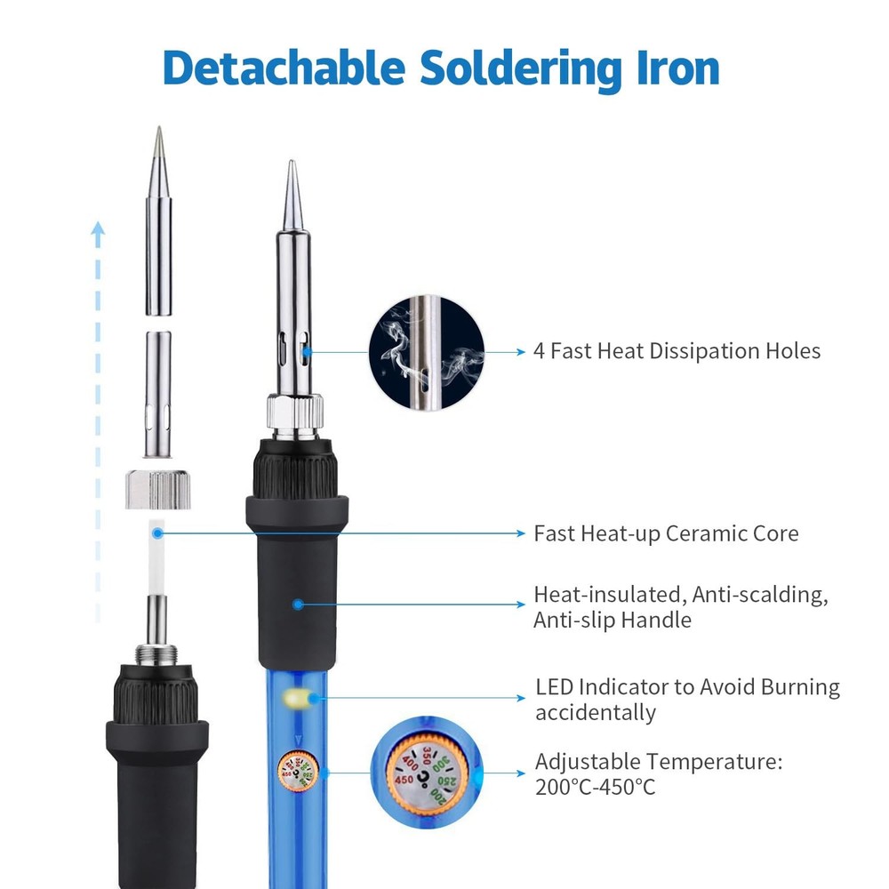 LDK Soldering Iron Kit Electric 60W 110V Adjustable Temperature 60w Basic