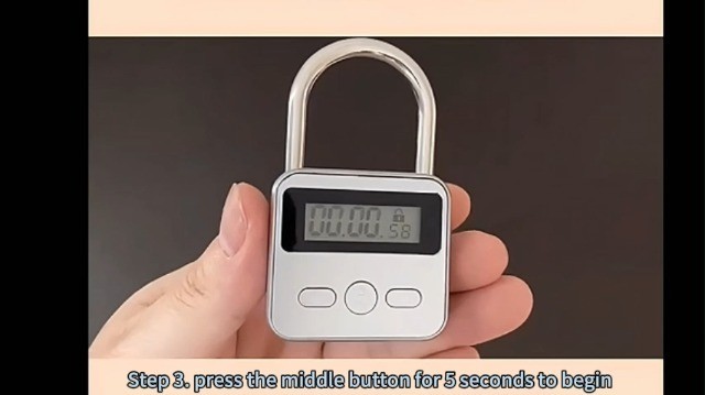 Electronic Metal Timer Lock - LCD Display Padlock, USB Rechargeable Security Loc