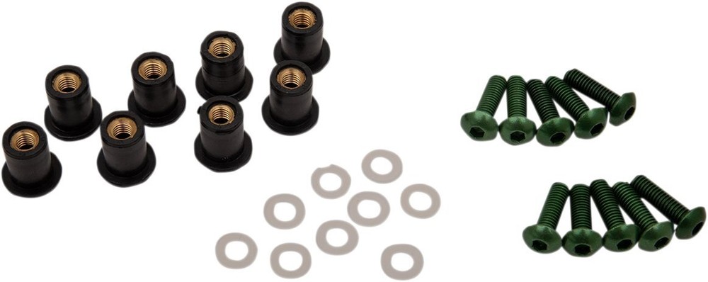 Puig Green Anodized Universal Windscreen Screw Kit (0957V)